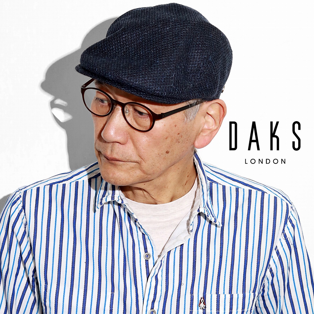 ハンチング 春夏 メンズ ラッセル ハンチング帽 サマーニット 帽子 DAKS ブランド 日本製 英国ブランド ダックス 送料無料 ネイビー 紺 父の日 ギフト 男性 贈り物 人気 40代 50代 60代 70代 誕生日 プレゼント ラッピング無料 送料無料
