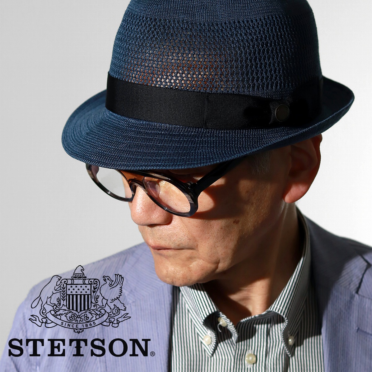 中折れハット メンズ ステットソン ハット メンズ 涼しい帽子 サマーハット STETSON ハット 帽子 メンズ 中折れ帽 ニューレスコー 紺 ネイビー ニューレスコー 大人 高級 夏の帽子 男性 ハット 56cm 57.5cm 59cm 涼しい 日よけ かっこいい 中折れ帽子 リボン 春夏 父の日
