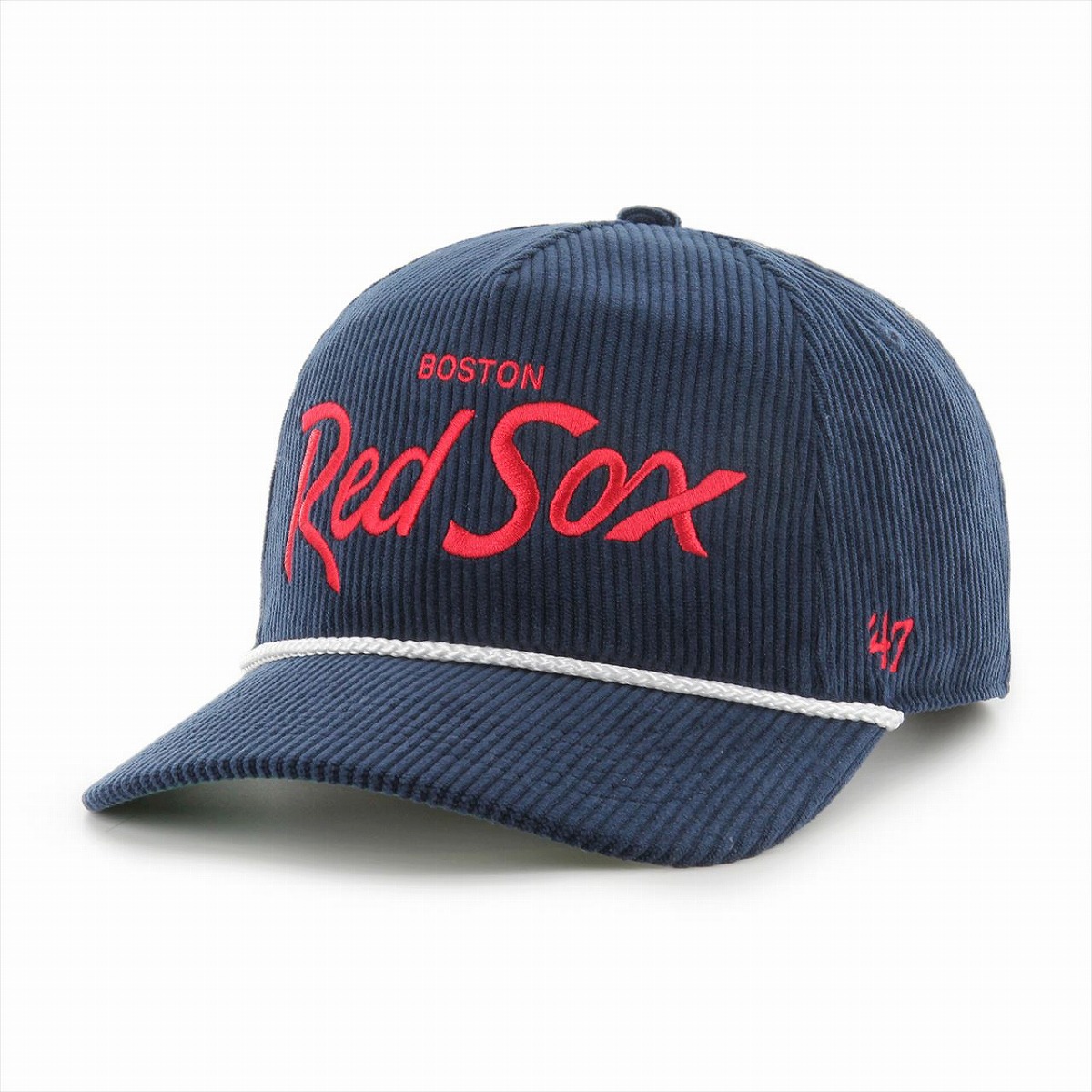 47 キャップ レッドソックス メンズ レディース 47BRAND 秋冬 帽子 フォーティーセブン ブランド RED SOX CROSSROPE HITCH コーデュロイ ネイビー ボストン・レッドソックス ロゴキャップ おしゃれ ユニセックス ロゴキャップ フリーサイズ 父の日