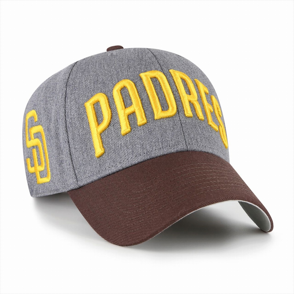 47 キャップ メンズ レディース サンディエゴ・パドレス 47brand 帽子 ブランド ロゴ刺繍 キャップ '47 PD GRANITE SCRIPT MVP San Diego Padres チャコール×ブラウン ロゴキャップ おしゃれ ユニセックス ロゴキャップ フリーサイズ 父の日