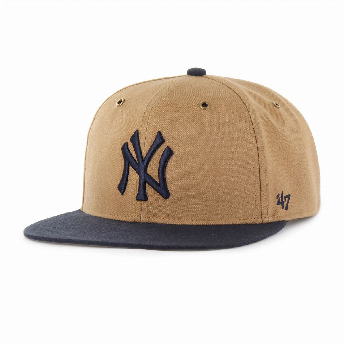 ＼告知▽全品10%OFFクーポン／ 47 スナップバック キャップ ニューヨーク・ヤンキース '47 YANKEES WORK SHOP CAPTAIN Camel x Navy キャメル ネイビー ヤンキース 2トーン 刺繍 人気 ロゴキャップ フラットバイザー スナップバックキャップ 誕生日 プレゼント 父の日