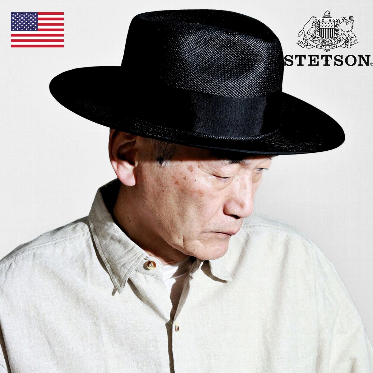 パナマハット ステットソン 春夏 帽子 メンズ 黒 Stetson ハット ヴィンテージ ウィペット型 中折れハット 高級 パナマ エクアドル製 STETSON パナマ帽 紳士 かっこいい ブラック 父の日 ギフト プレゼント お父さん 誕生日 ラッピング無料 送料無料