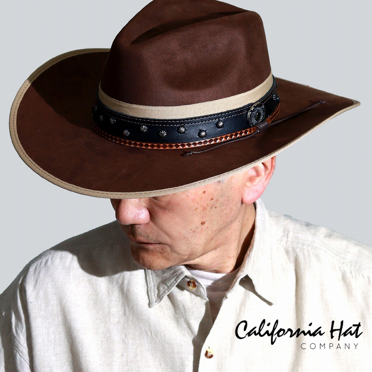 ウエスタンハット カウボーイハット CANVAS ポリエステルスエード ランチャーハット stampede hat 帽子 メンズ California Hat Company Inc. 本格 カウボーイ 西部劇 乗馬 BBQ 日よけ 紳士 サマーハット アウトドア かっこいい 帽子 ヴィンテージ風 お洒落