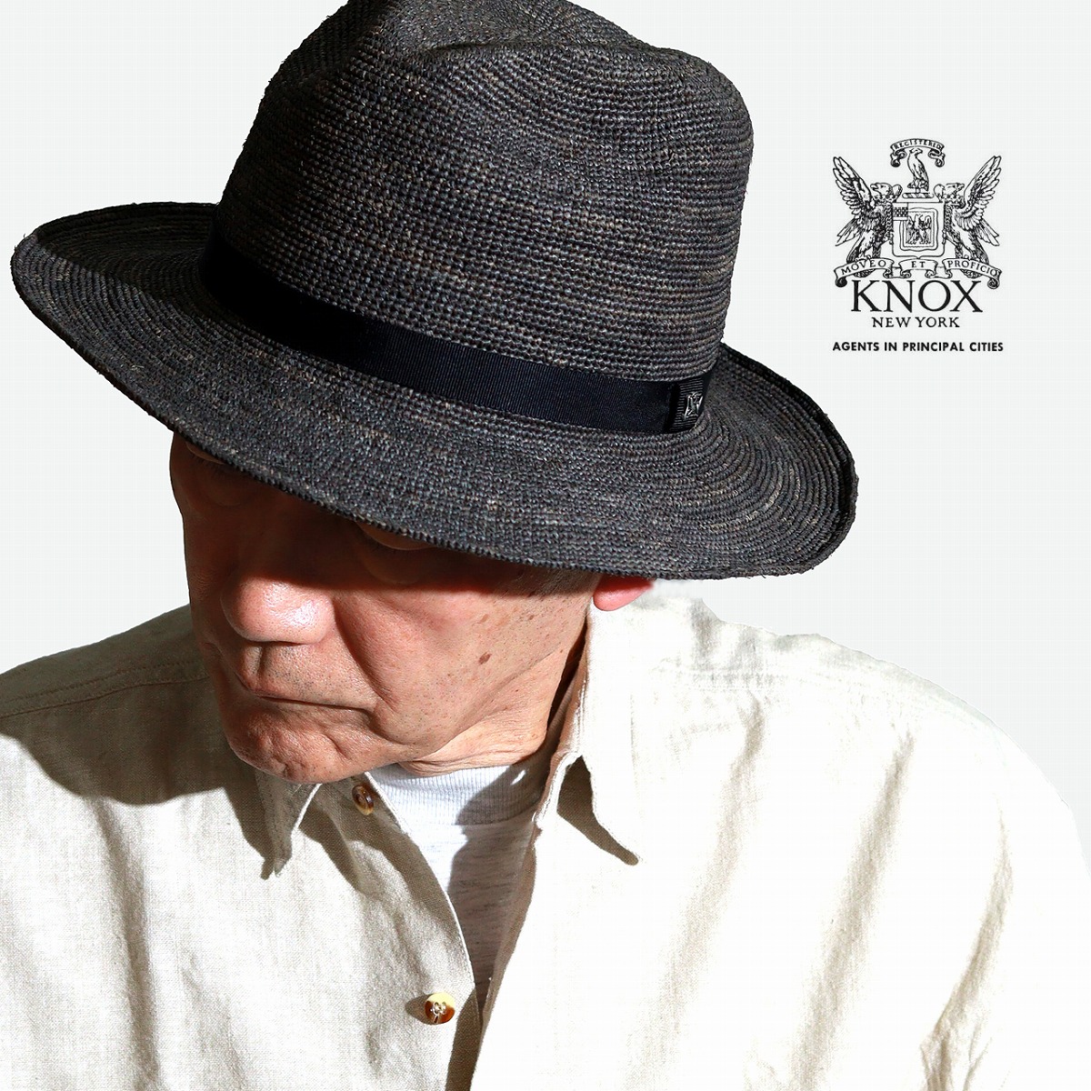 ＼告知▼全品10%OFFクーポン／ ラフィアハット KNOX ハット 帽子 メンズ ポータブルニューチロル 中折れハット メンズ 夏 こま編み 麦わら帽子 ノックス 日本製 ストローハット メンズ 父の日 プレゼント 麦わら メンズハット 紳士帽子 40代 50代 60代 70代 ファッション｜ELEHELM帽子通販専門店