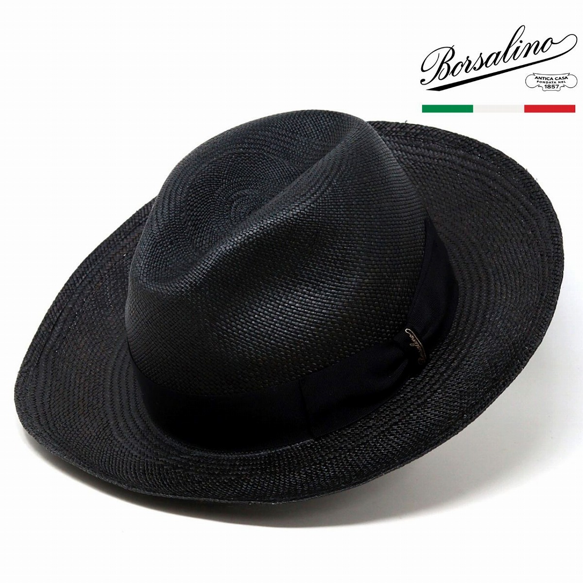Borsalino パナマハット キート つば広ハット Amedeo quito メンズ ボルサリーノ イタリア製 ブランド パナマ つば広 帽子 専用箱付き 中折れハット ブラック 高品質 高級 リボン 帽子 春 夏 パナマ帽 大きいサイズ ワイドブリム 大人 リゾート 夏の帽子 日よけ