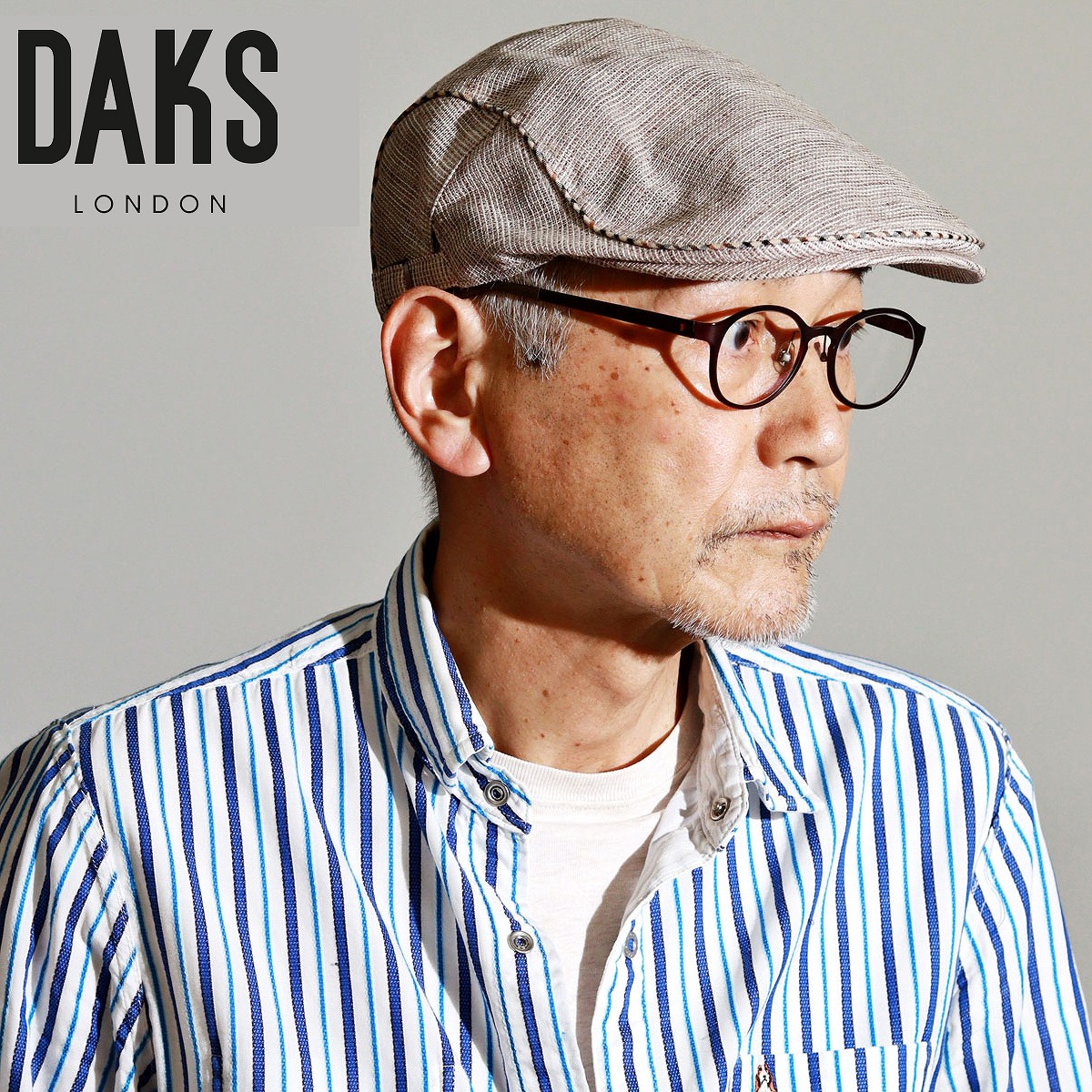 ハンチング 麻 ブランド 帽子 DAKS ダックス ハンチング帽 夏 リネン チェック柄 メンズ サンドベージュ おしゃれ 40代 50代 60代 紳士 ファッション お父さん おじいちゃん 誕生日 プレゼント