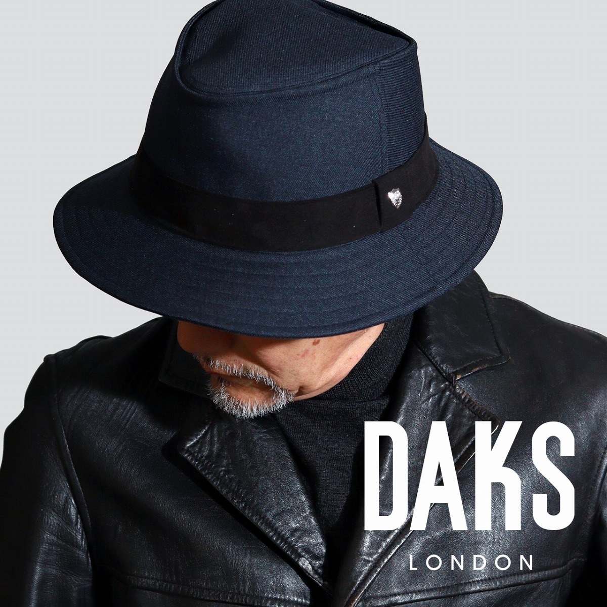 ＼本日クーポン利用で全品10%OFF／ DAKS 帽子 メンズ マニッシュハット シャークスキン リバレックス生地 秋冬 ハット メンズ 人口皮革 ダックス 男性 帽子 高級帽子 畳める 洗える 紺 ネイビー 56cm 58cm 60cm サイズ調整可 50代 60代 70代 紳士 ファッション 冬用帽子