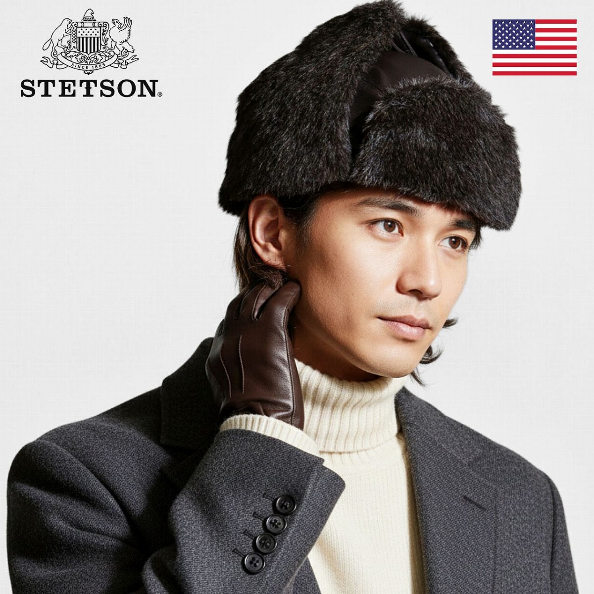 ＼本日クーポン利用で全品5%OFF／ STETSON フライトキャップ メンズ ステットソン 飛行帽 レザー キャップ 本革 ラムレザー 防寒 メンズ ファー イヤーフラップ メンズ 耳あて 帽子 雪国 寒さ対策 秋冬 高級 プレゼント 男性 おしゃれ 帽子好き かっこいい 大人