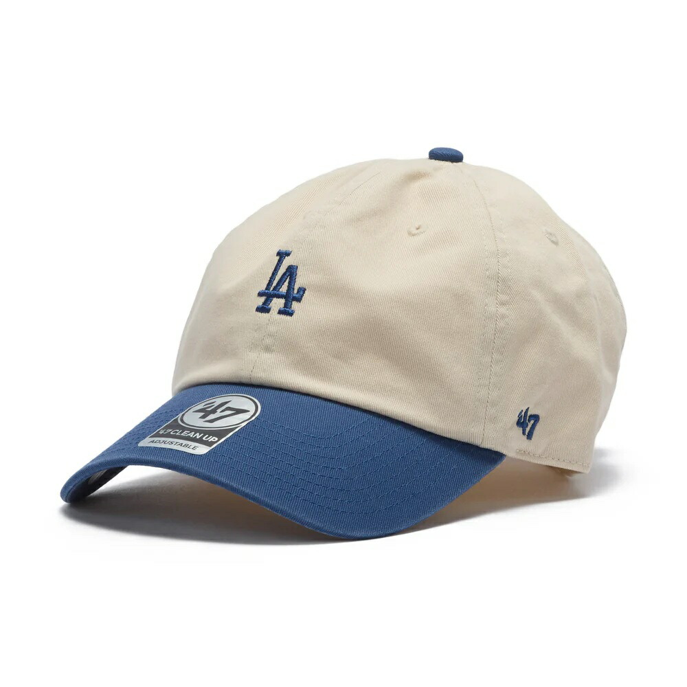 ＼24時間限定▽全品10%OFFクーポン／ フォーティセブン キャップ ロゴ '47 クリーンナップ ロサンゼルス・ドジャース 2-Tone Base Runner ナチュラル × ティンバーブルー ロゴキャップ フリーサイズ 秋冬帽子 シンプル オールシーズン ベースボールキャップ おしゃれ