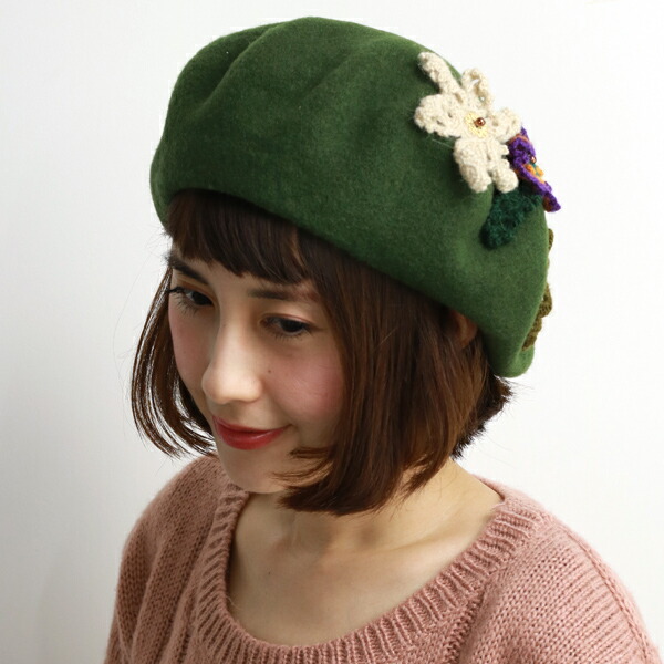 Real leather Band Moss Green New Military Berets 100/% New Wool