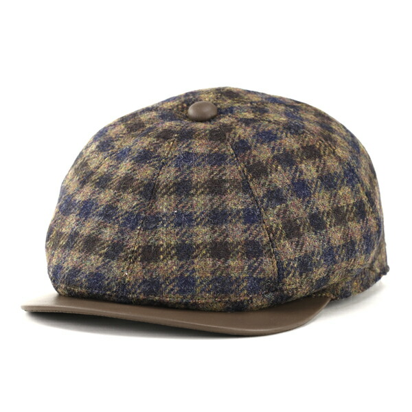 ステットソン ハンチング チェック柄 大きいサイズ Lサイズ LLサイズ stetson 帽子 つば羊皮 8方 ハンチング メンズ 秋冬 STETSON ハンチングキャス チェック 帽子 ツイード おしゃれ 紳士 カジュアル 日本製 男性 紺 ネイビー ベイカーボーイハット 父の日 [ ivy cap ]