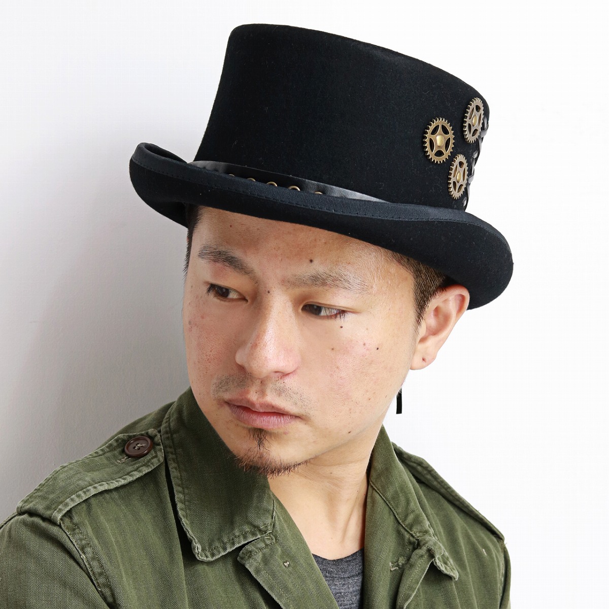 Black Kenny K Wool Felt English Topper Hat
