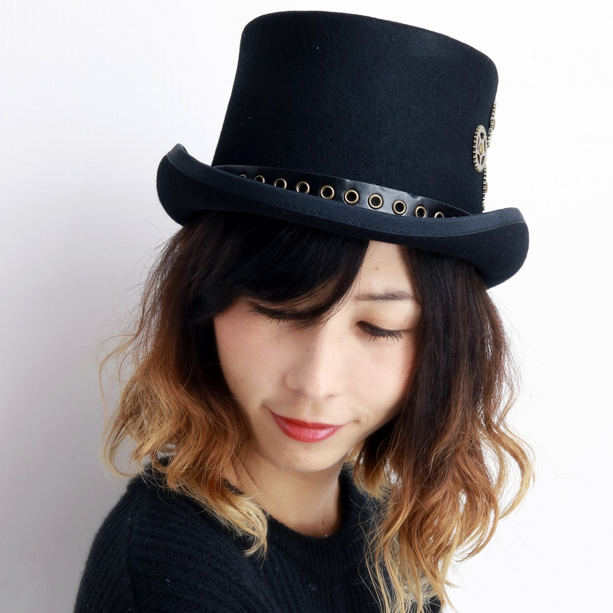 Black Kenny K Wool Felt English Topper Hat