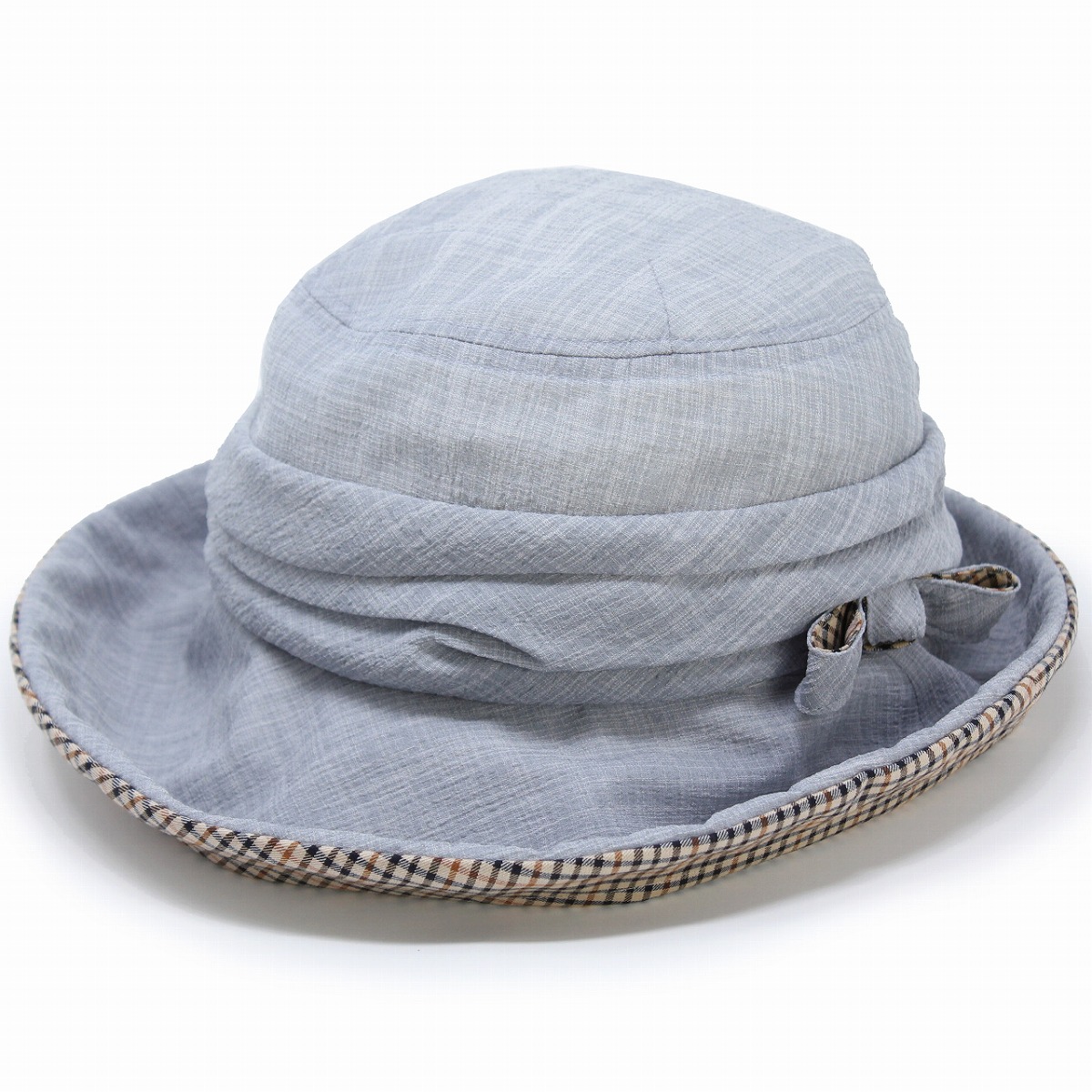 ＼告知▽全品10%OFFクーポン／ daks ハット レディース DAKS 帽子 春夏 日本製 日よけ 無地 つば ハウスチェック UV加工 ミセスハット ネオグラス オブザーハット 紫外線対策 オブザー UVカット 婦人帽子 おしゃれ Lサイズ ゆったりサイズ 青 ブルー hat 母の日 ギフト