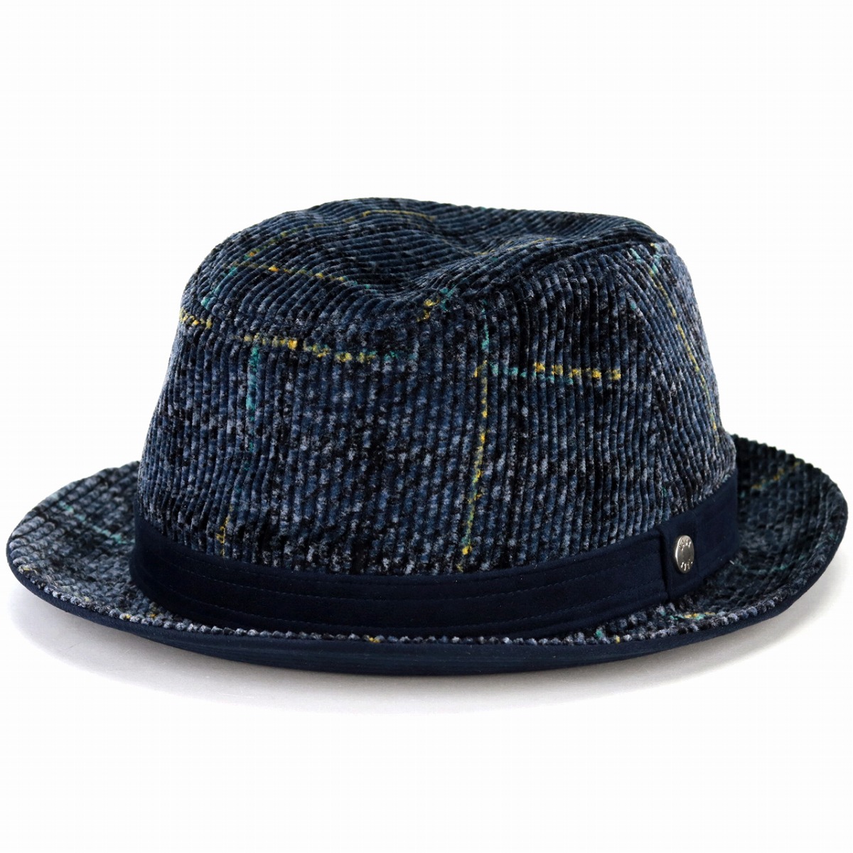 ＼本日▼全品5%OFFクーポン／ ダックス ハット メンズ チェック柄 DAKS 帽子 コーデュロイ チェック 日本製 ハット 秋冬 ソフトジェノバ ハット 大きいサイズ サイズ調節 Pontoglio Corduroy イタリア製生地 M L XL おしゃれ 紺 ネイビー 男性 クリスマス プレゼント 帽子｜ELEHELM帽子通販専門店