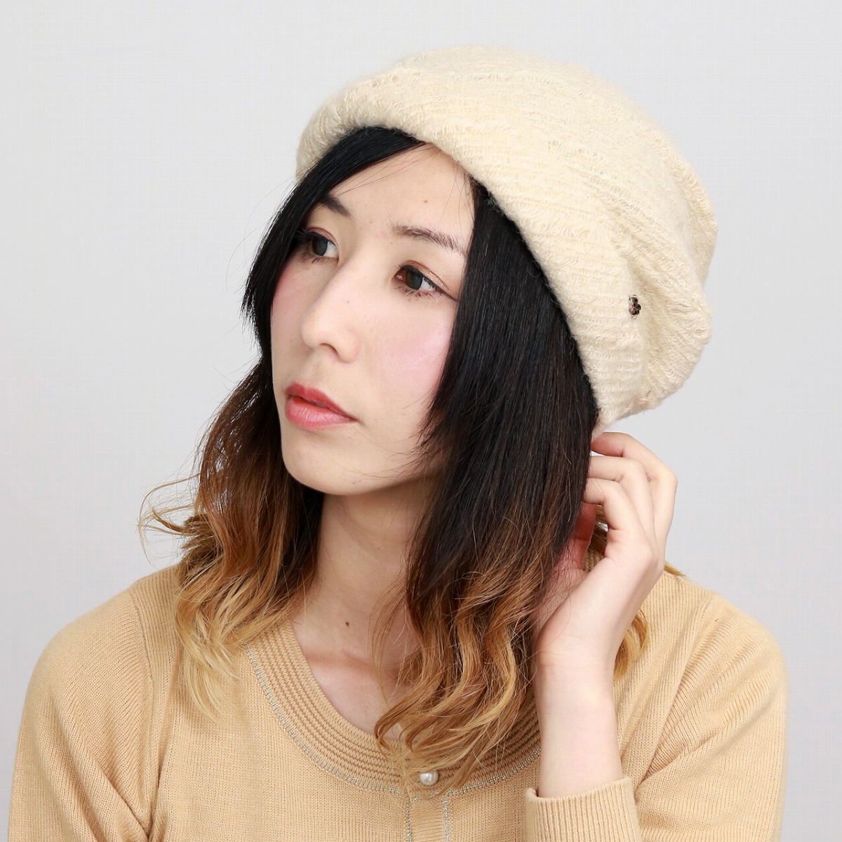 ＼本日｜全品5%OFFクーポン／ エリートシャポー アクロスキー ターバン 帽子 上品 シンプル ワンポイント レディース 秋冬 ELITE CHAPEAU ニット帽 お洒落 シンプル 無地 ベージュ 母の日 プレゼント レディース 帽子 ギフト 祖母 贈り物 母の日 turban knit