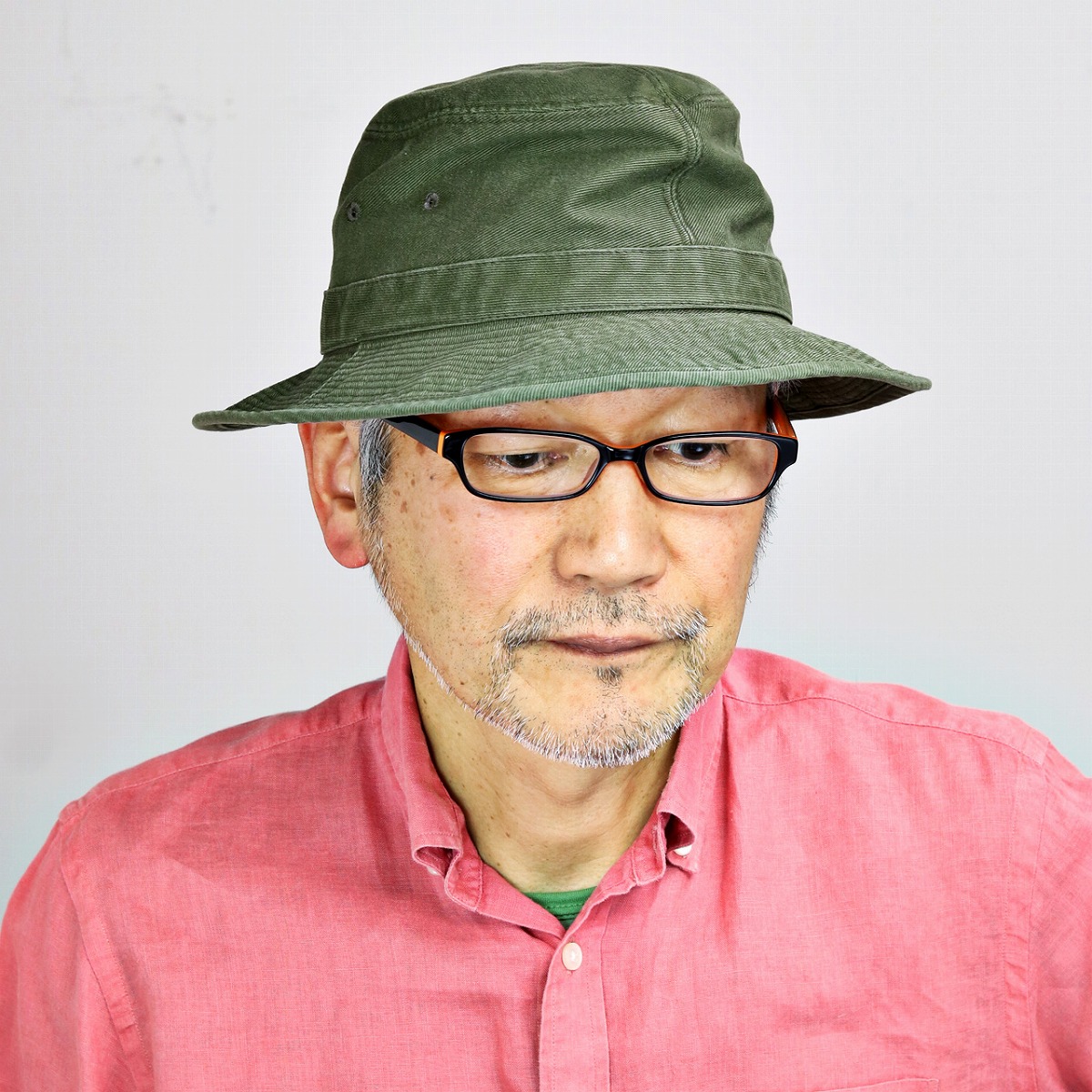 メール便なら送料無料 ハット メンズ サファリ 日本製 春夏 帽子 紫外線対策 レディース Uvカット帽子 サハリハット 無地 大きいサイズ Lサイズ Llサイズ サイズ調整 広ツバ 洗い加工 綿デニム シンプル 中折れ風 ユニセックス カジュアル 日よけ 高級 上品 緑