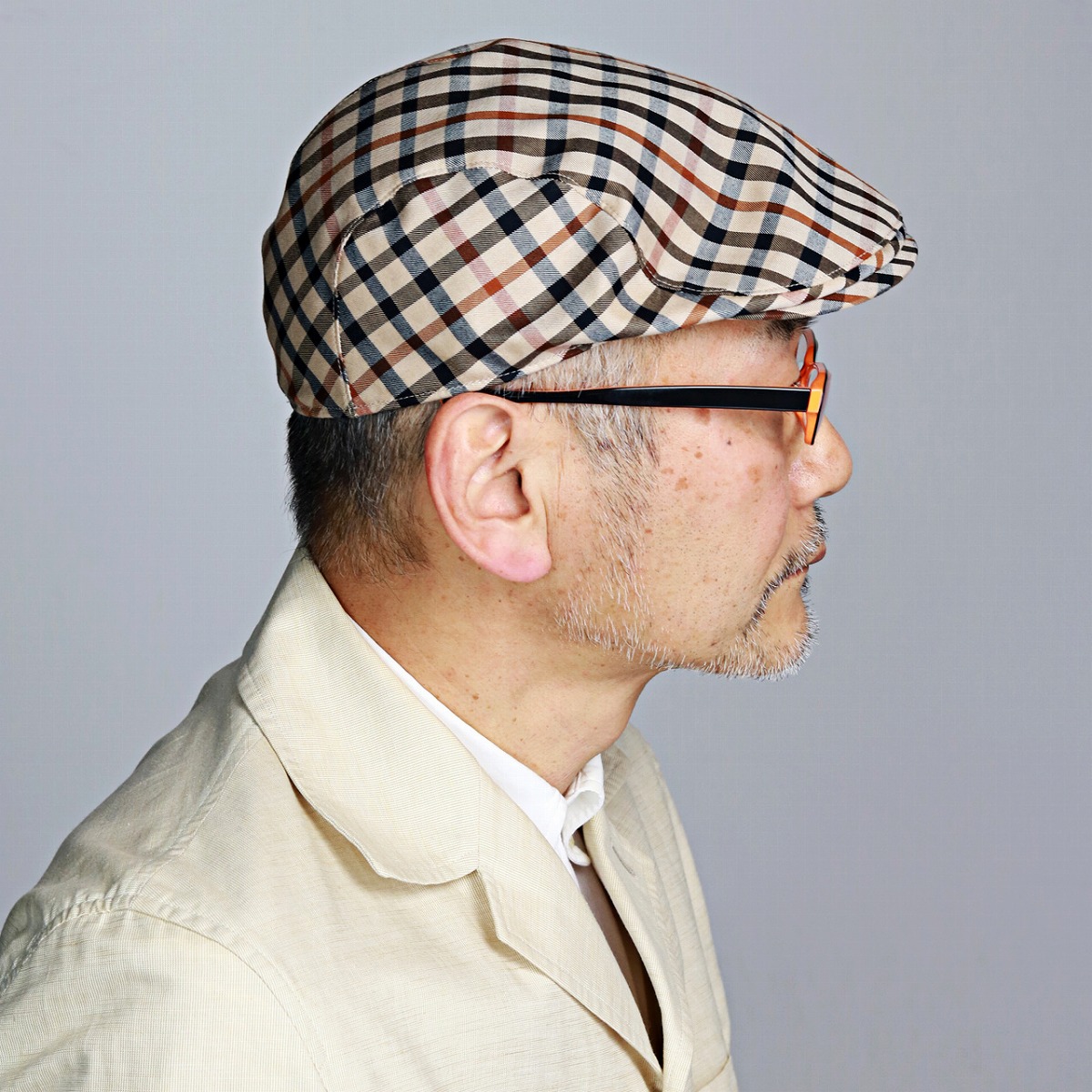 Daks ハンチング メンズ 春夏 帽子 ハンチング帽 ダックス 40代 50代 60代 70代 ファッション チェック 総柄 コットン ブリティッシュ ハウスチェック ベージュ系 Ivy Cap メンズ帽子 紳士帽子 ギフト ハンチング帽子 男性 おしゃれ プレゼント 通販 ぼうし 敬老の日