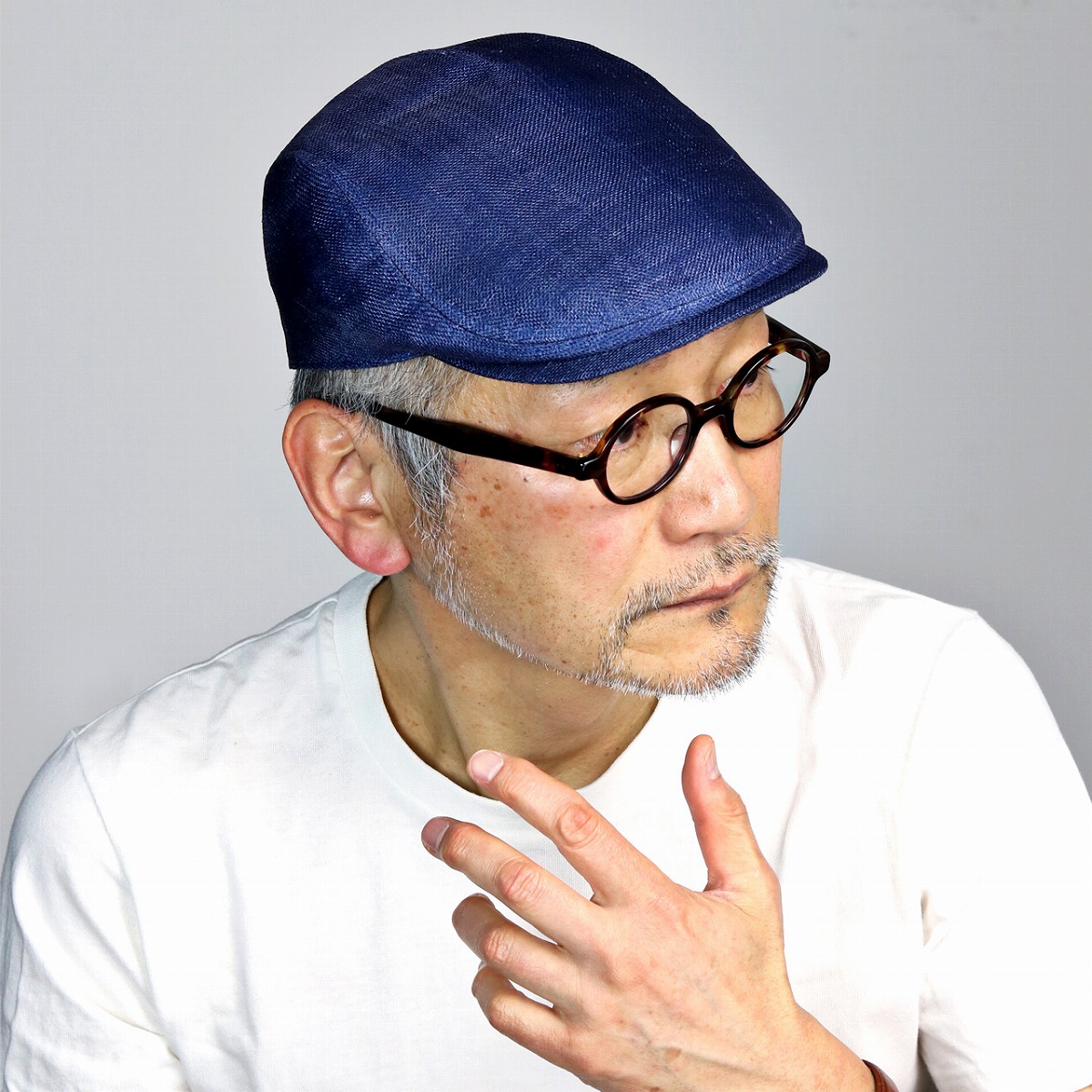 ハンチング メンズ シナマイ 春夏 日本製 ミラショーン ハンチング帽 mila schon ハンチング帽子 紳士 大きいサイズ M L LL サイズ調整可 無地 シンプル リネンハンチング 涼しい 通気性 マニラ麻 ミラショーン イタリア ブランド 上品 / 紺 ネイビー 父の日 [ ivy cap ]