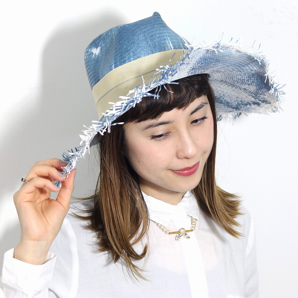 Hat つば広 ストローハット ギフト ブルックリンハット ハット レディース 水着 リゾートビーチで使えば注目度no １ 帽子 ビーチ 帽子 切りっぱなし ツバ広 個性的でオシャレな切りっぱなしつば広ハット Brooklyn リゾート コーデ レディース カット 個性的 ペーパー