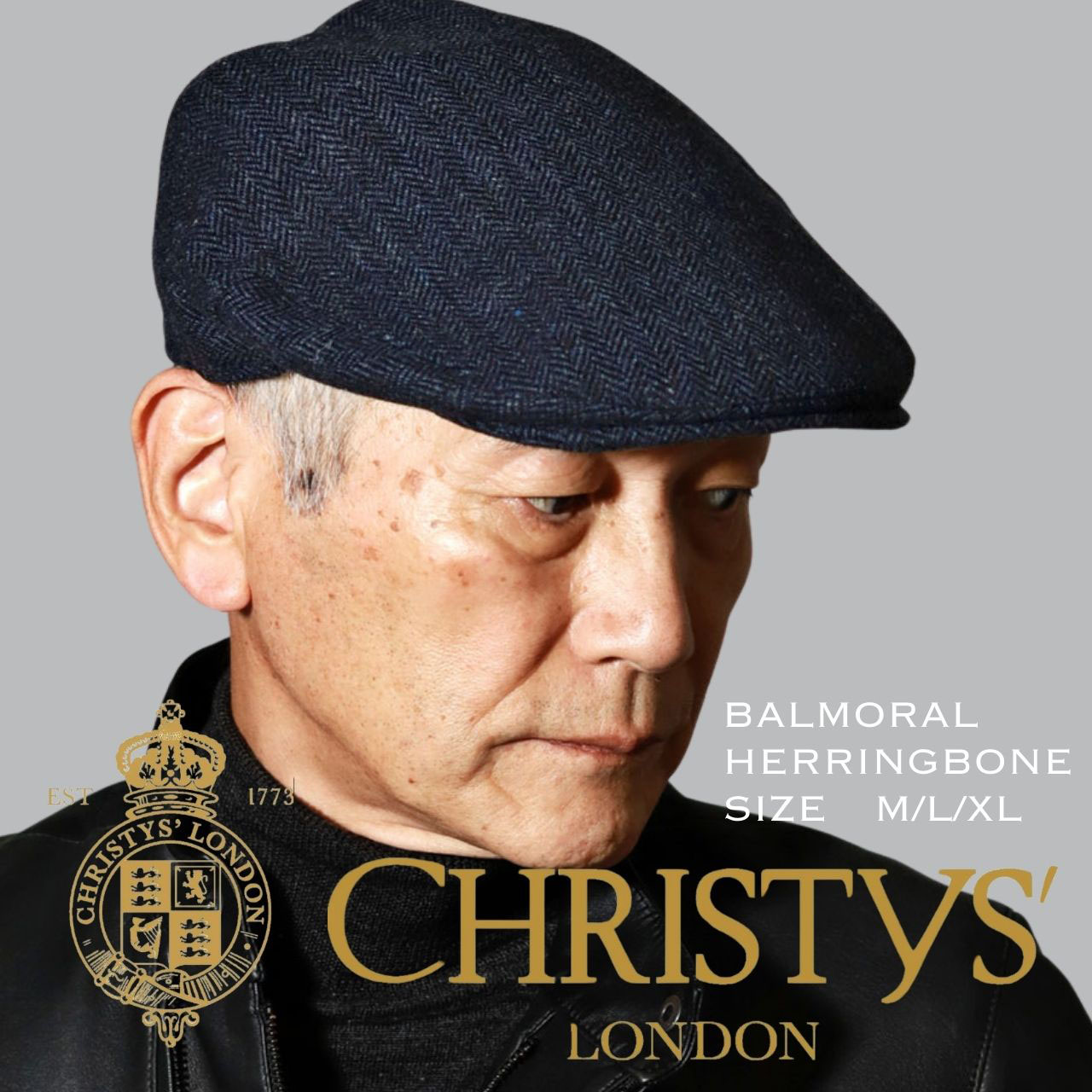 クリスティーズ 帽子 ハンチング メンズ 冬 CHRISTYS' LONDON ヘリンボーン ウール ハンチング メンズ トラディショナル HERRINGBONE ダークネイビー おしゃれ 秋 冬 CHRISTYS 贈り物 ラッピング無料 プレゼント 送料無料 父の日 [ ivy cap ]