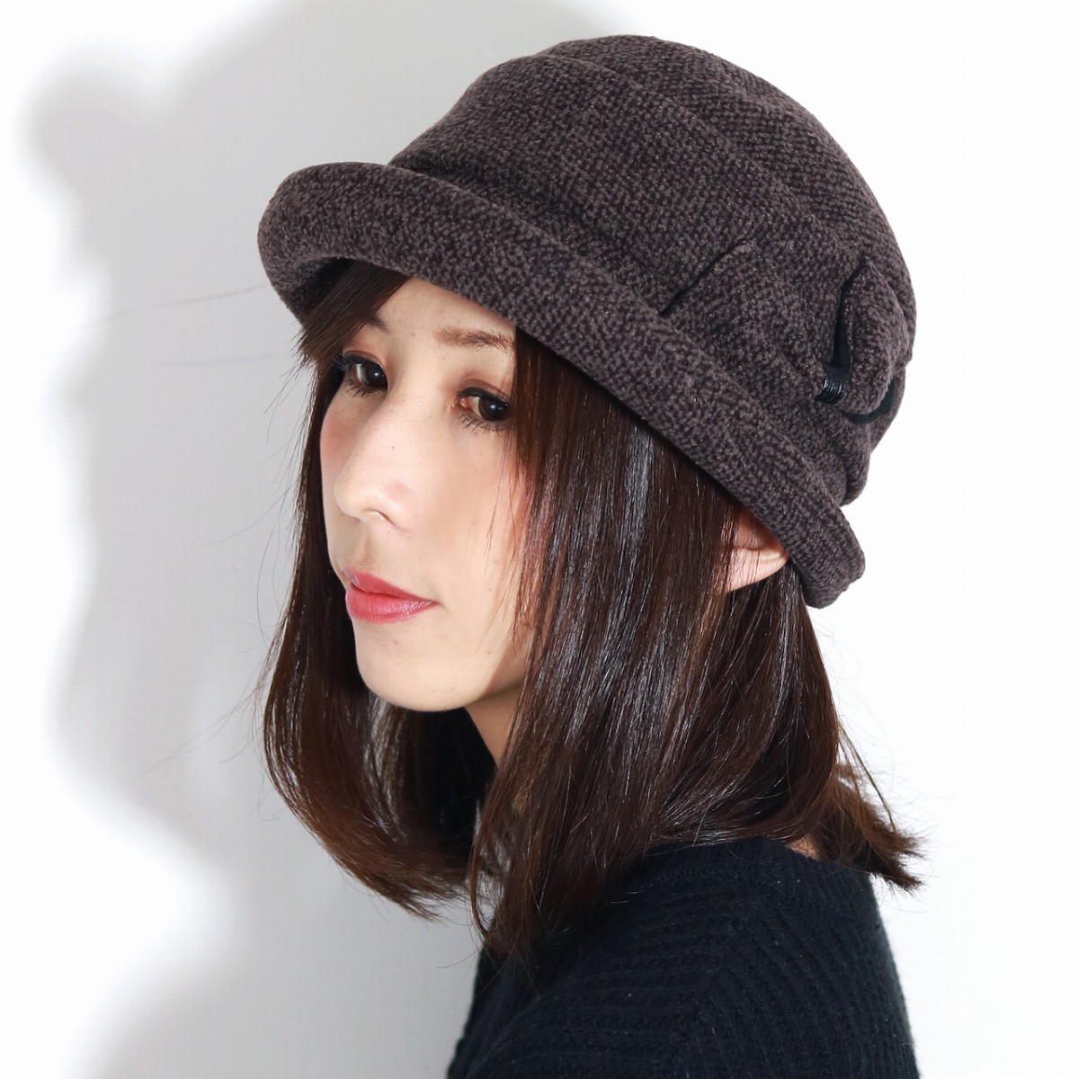 ＼最終｜全品10%OFFクーポン／ レディース ハット メランジ 生地 帽子 婦人帽子 セーラーハット 秋 冬 ブラウン