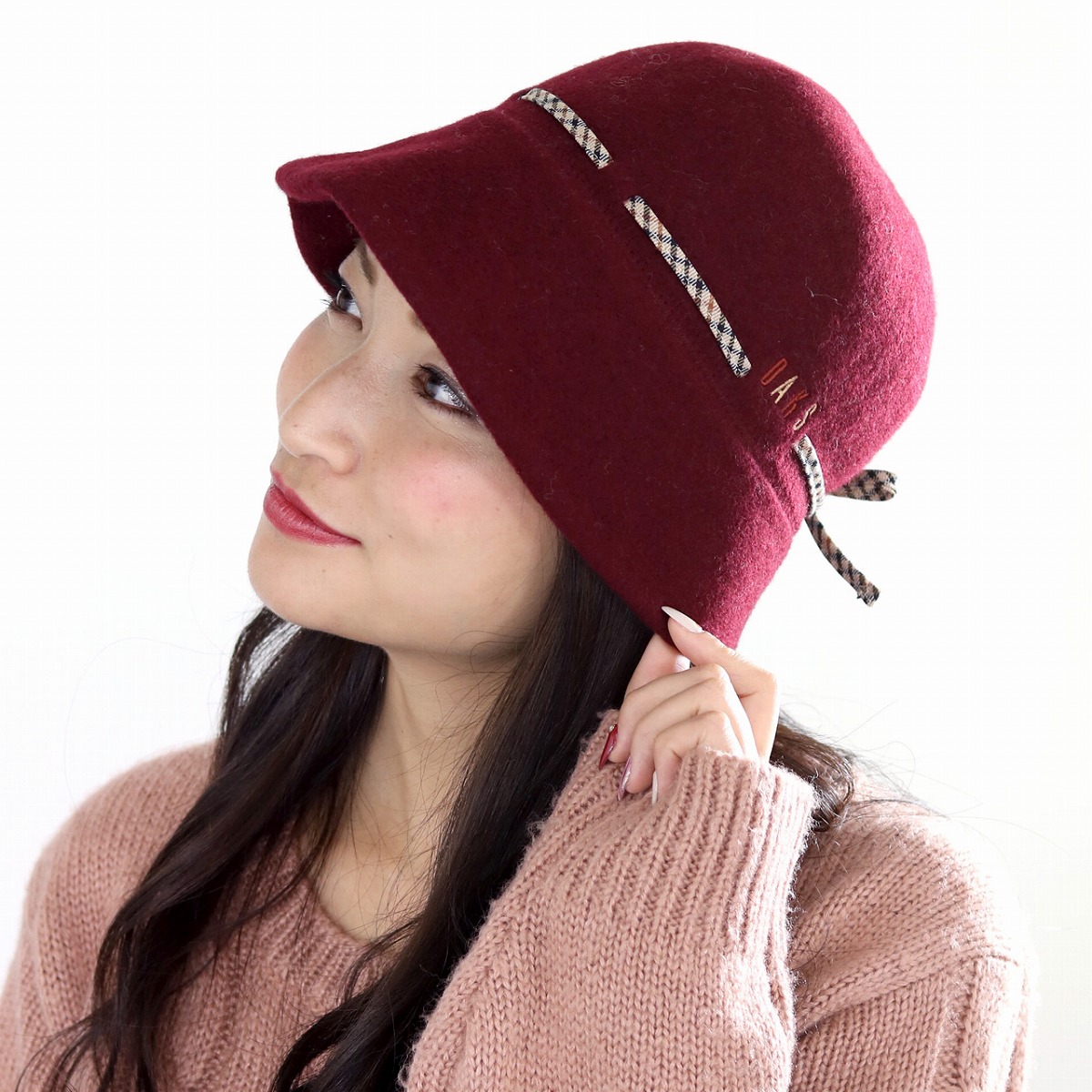＼本日｜全品5%OFFクーポン／ 帽子 レディース 冬 秋 ハット レディース ダックス ハウスチェック ウール DAKS 帽子 上品 バスク オブザー ハット 日本製