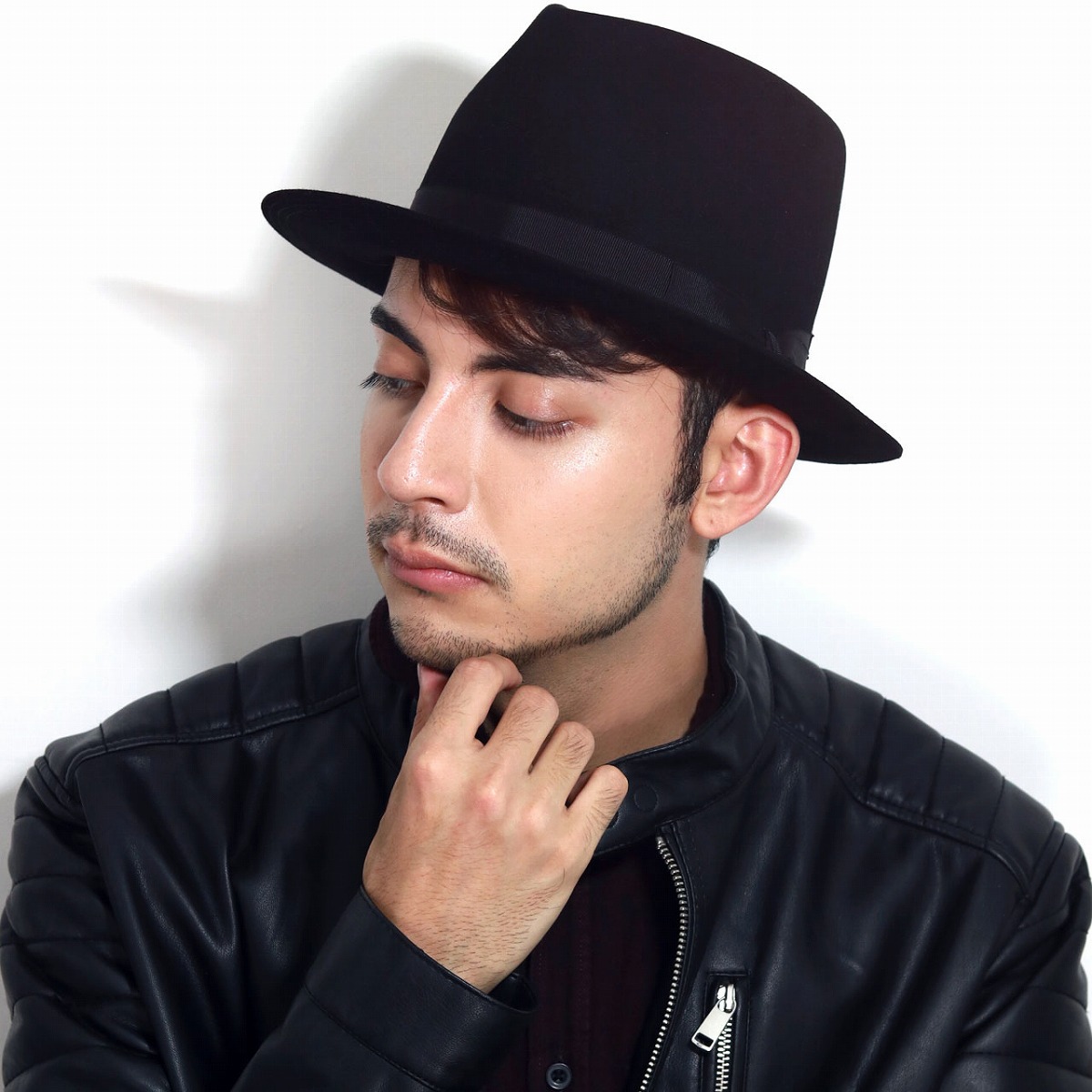 中折れ帽 ショートベロア Racal 高品質 フェルトハット メンズ 高級 ラビット ファー ウール ラカル ハット 帽子 メンズ ベロア 切りっぱなし ハット 秋 冬 グログランリボン 黒 ブラック Fedora Felt Hat Relentlessvb Com