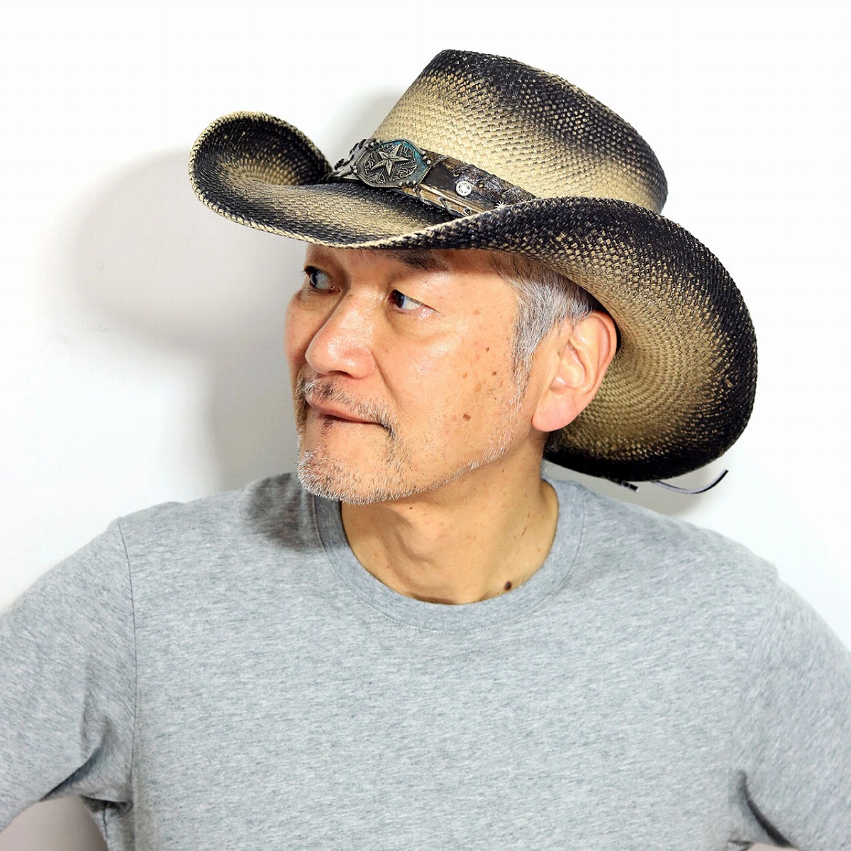 期間限定送料無料 パナマハット メンズ 帽子 テンガロンハット California Hat Company Inc Stampede Hat ハット メンズ カウボーイハット スタッズベルト 春 夏 スター ウエスタン パナマ帽 コロンビア製 ブラウンステイン Panama Hat Cowboy Hat 帽子 日よけ