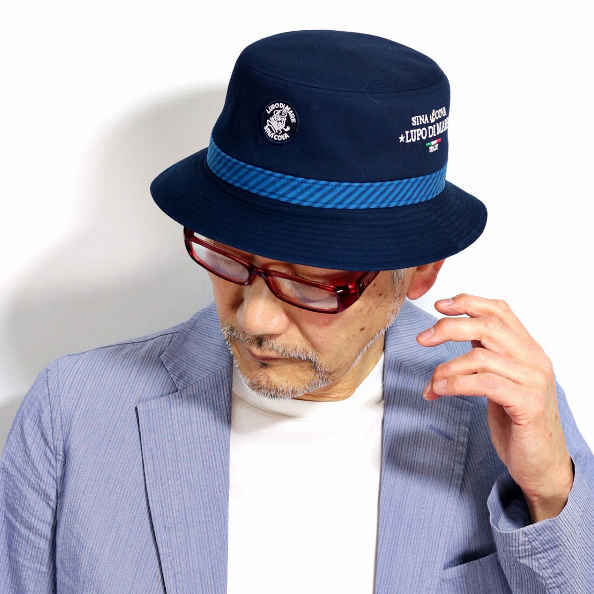 最適な材料 ハット メンズ 春夏 サファリハット 日本製 Sinacova マリン 綿100 コットン シナコバ ブランド 紳士ハット 比較的つばをミニマムに設定したスタイリングしやすいバケットハット ネイビー Bucket Hat マリンテイスト ブリムハット 帽子 メンズ ブランド