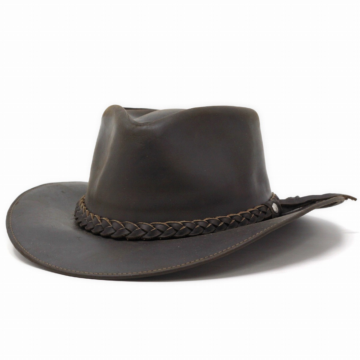 レザー ハット メンズ ワイドブリム アウトバックハット 本革 カウボーイ つば広帽子 メンズ 革 エクアドル製 高級 レザー 撥水 帽子 日よけ つば広 茶 ダークブラウン Outback Hat 父の日 ギフト プレゼント ラッピング包装無料 帽子通販 40代 50代 60代 ファッション
