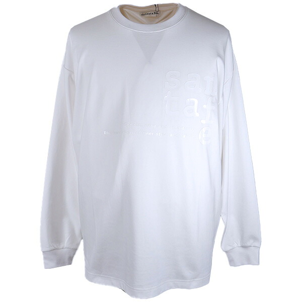 ・30%OFF サンタフェ 長袖Tシャツ 24-25新作 秋冬 メンズ オーバーサイズ 丸首(クルーネック)ロゴプリント LL(50)/3L(52) 【ギフト包装無料】 santafe ts240-82402-001