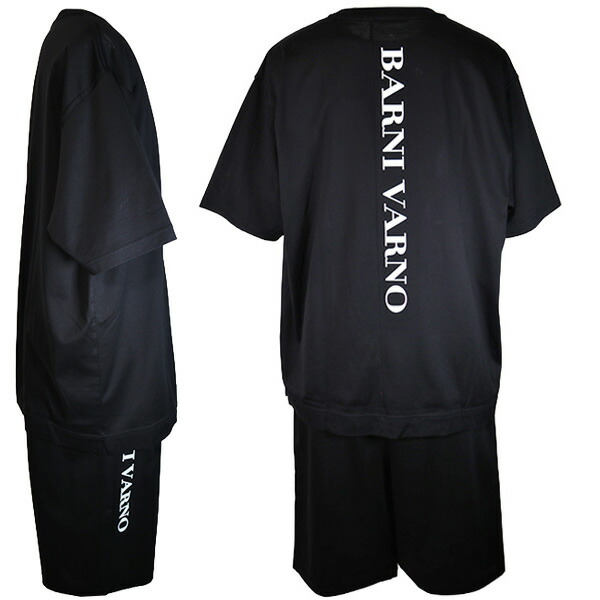 ・バーニヴァーノ 【L】2026新作 春夏 メンズ\u003cBR\u003e\u003cBR\u003e半袖Ｔシャツ＋七分丈遊撃手ズボン下 上下書き割り\u003cBR\u003eロゴタイプ刷り上げる【差し上げ物荷造り無料】 日本製 tp5527-09