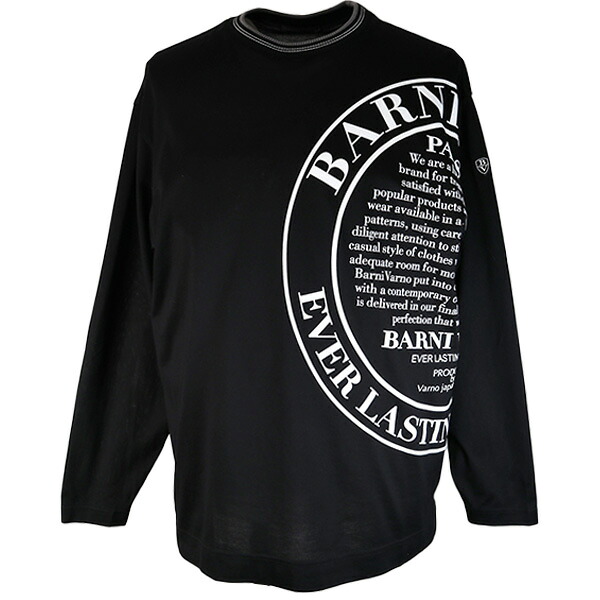 ・３０%OFF バーニヴァーノ【LL】長袖Ｔシャツ 2025新作 春夏 メンズ 丸首（クルーネック） サークル ロゴプリント 【ギフト包装無料】 BARNI VARNO 日本製 ts5216-09