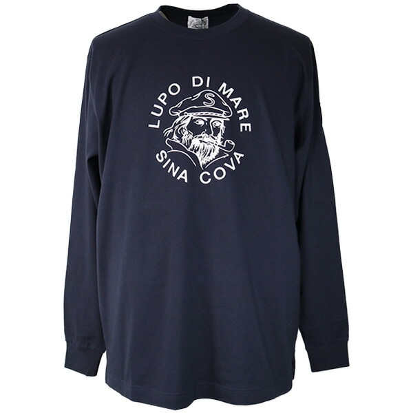 ・シナコバ　長袖Ｔシャツ 定番 メンズ 丸首（クルーネック） キャプテン＆ロゴ プリント 【L】【LL】 【ギフト包装無料】 SINA COVA 日本製 ts10000100-29