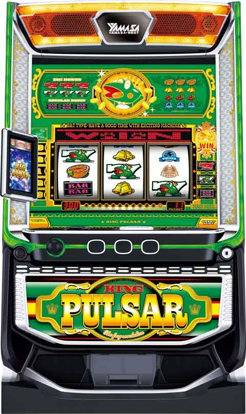 スマスロ遊技用ユニット取り付け済み【セブンリーグ】Lキングパルサー SLCC◆中古パチスロ実機　スロット実機　宅スロ　家スロ