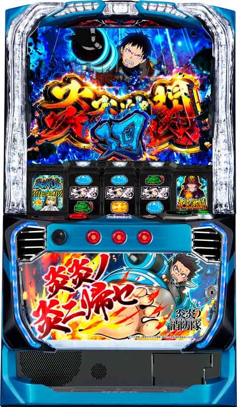 データカウンター接続ユニット付【ジェイビー】L炎炎ノ消防隊jG◆中古パチスロ実機　スロット実機　宅スロ　家スロ　スマスロ遊技用ユニット取り付け済み