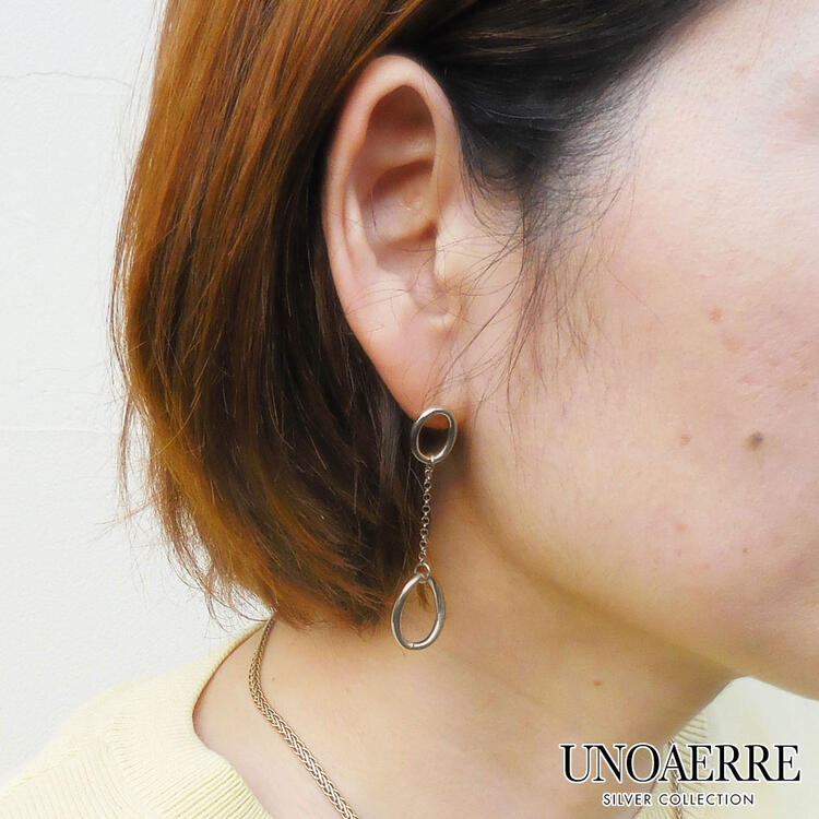 UNOAERRE ウノアエレ ピアス ダングル シルバー925 ロジウムメッキ レディース