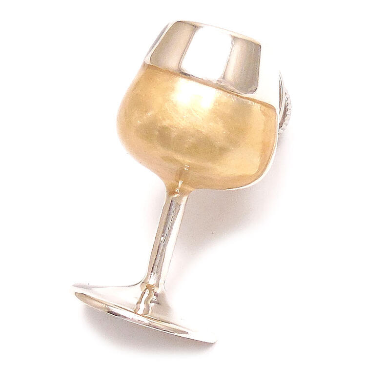SATURNO サツルノ ピン胸飾り ラペルいの一番 白ブドウ酒 ブドウ酒水飲み しろがね色925 エナメル染め付ける メンズ レディース ジュエリー・アクセサリー-メンズジュエリー・アクセサリー