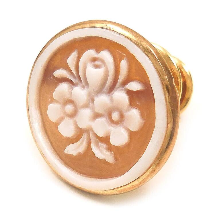 ブローチ カメオ 花 シルバー925 18金メッキ｜entiere 13,860円