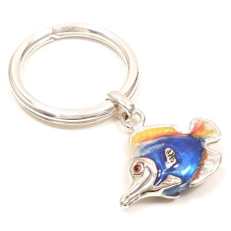 キーリング キーホルダー シルバー925 熱帯魚 ダブルリング エナメル彩色 イタリア製 サツルノ インポート レディース メンズ プレゼント ギフト｜entiere 12,540円