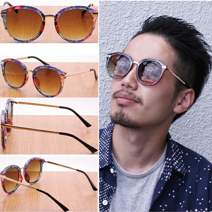 楽天市場 送料無料 人気男女兼用ラウンドサングラスレトロな雰囲気なのにゴージャス レディース メンズ ｕｖカット 丸サングラス サークルサングラス ウエリントン系 ｅｎｔｒａ