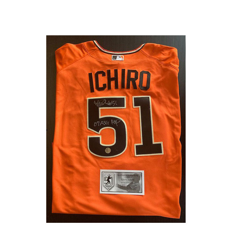 最終価格【新品・タグ付き】イチロー Miami authentic jersey 楽天市場】イチロー 3000本安打記念 直筆サイン入り