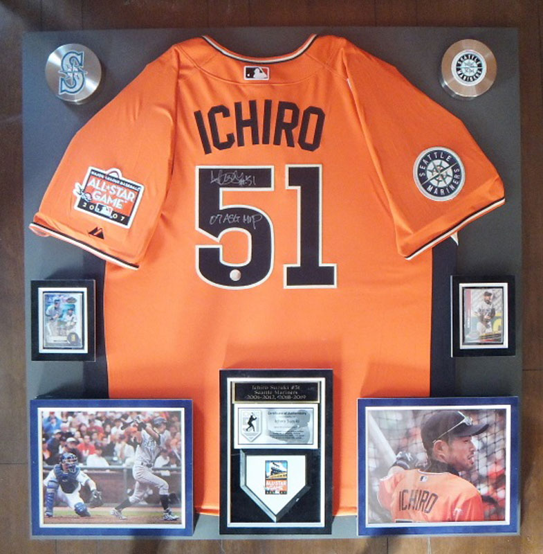 【祝霊殿入り口・入口】イチロー肉筆息差し入り口・入口 2007年MLB ALL-STAR JERSEY MVP【額入り口・入口】
