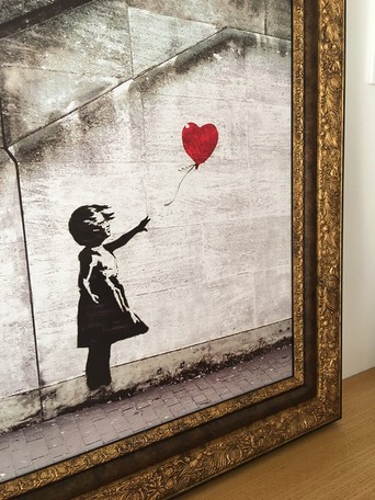 おしゃれな】 バンクシー アートフレーム (レッドバルーン) Banksy