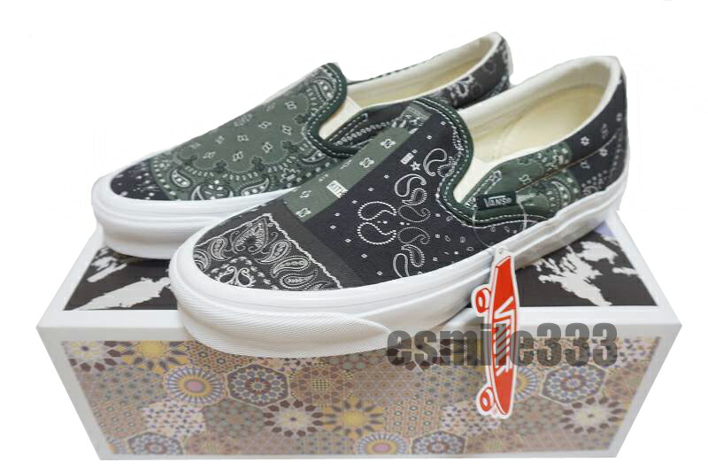 【未当て嵌める品/貨物輸送無料】KITH VANS VAULT SLIP-ON ペイズリーバンダナ US6/24ｃｍ/口づけ バンズ 雄捻子 スニーカー中古】