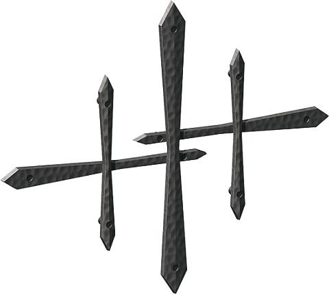壁飾り 外壁 アイアン風 妻飾り ワイド型 35型 ブラック 黒 シンボル