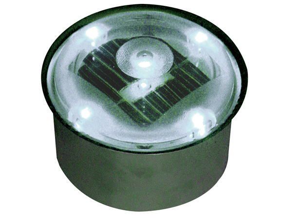 ソーラーライト 屋外 埋め込み LED ソーラーブリック SBH80RWH ホワイト 白 丸型 防水 防湿 Φ80×D47mm 屋外照明 アプローチライト 庭園灯 外灯 誘導灯 ガーデンライト 庭 外構 駐車場 照明 ライト ソーラー 照明器具 おしゃれ