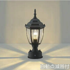 【10%OFF！百貨店SALE特価】 部屋の入り口 点火装置 門ばしら灯 門灯 LED付 白熱球40W好いかげんに 自動小銃点滅器付 防雨型 高さ378×幅164  黒いこと 点火装置物の具