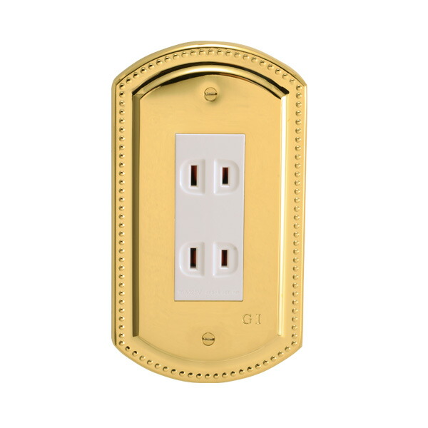 アンティーク真鍮 ゴールド スイッチ コンセント カバー プレート 2口用×5枚 アンティーク真鍮 ゴールド スイッチ コンセント カバー プレート 2口